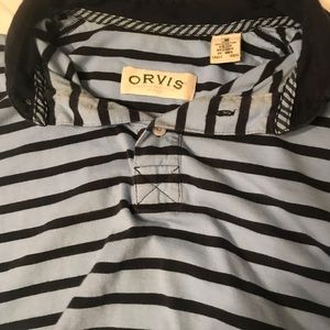 Orvis men’s polo Large Blue Striped